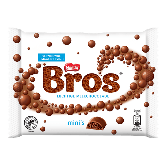 Foto van Nestlé Bros mini's op witte achtergrond