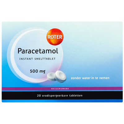 Roter Paracetamol smelttablet bessen 500 mg