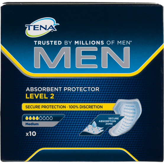 Foto van Tena Men absorbent protector level 2 medium 10 st. op witte achtergrond