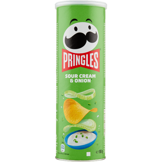 Foto van Pringles Sour cream & onion op witte achtergrond