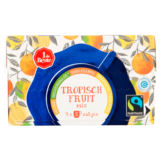 Foto van 1 de Beste Vruchtenthee tropisch fruit mix 20 zk. op witte achtergrond