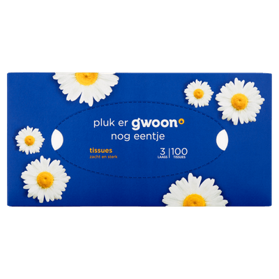 G'woon Tissuebox zacht en sterk 3 laags