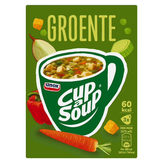 Foto van Unox Cup-a-soup groente 3 stuks op witte achtergrond