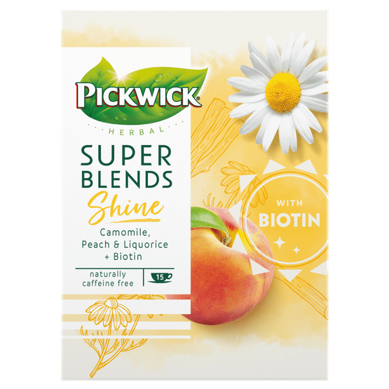 Foto van Pickwick Super blends shine kop 15 zakjes op witte achtergrond