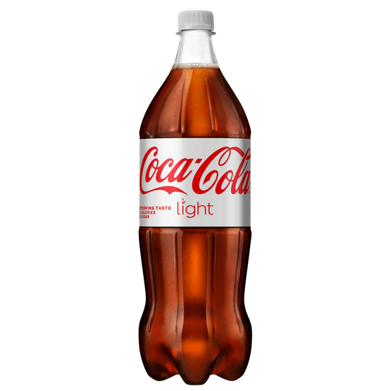 Foto van Coca-Cola Light op witte achtergrond