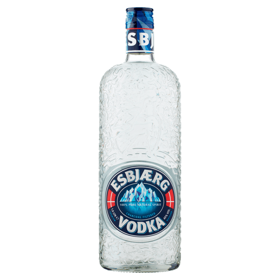 Foto van Esbjaerg Vodka op witte achtergrond