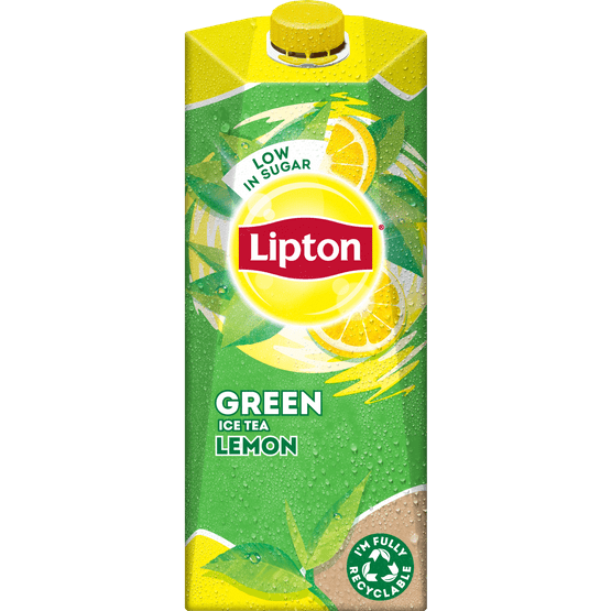 Foto van Lipton Ice tea green lemon op witte achtergrond