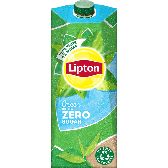 Foto van Lipton Ice tea green zero op witte achtergrond