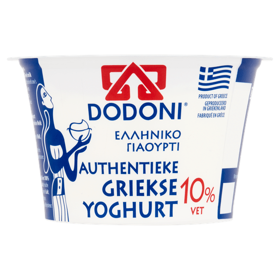 Foto van DODONI Griekse yoghurt 10% op witte achtergrond