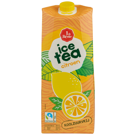 Foto van 1 de Beste Ice tea citroen op witte achtergrond