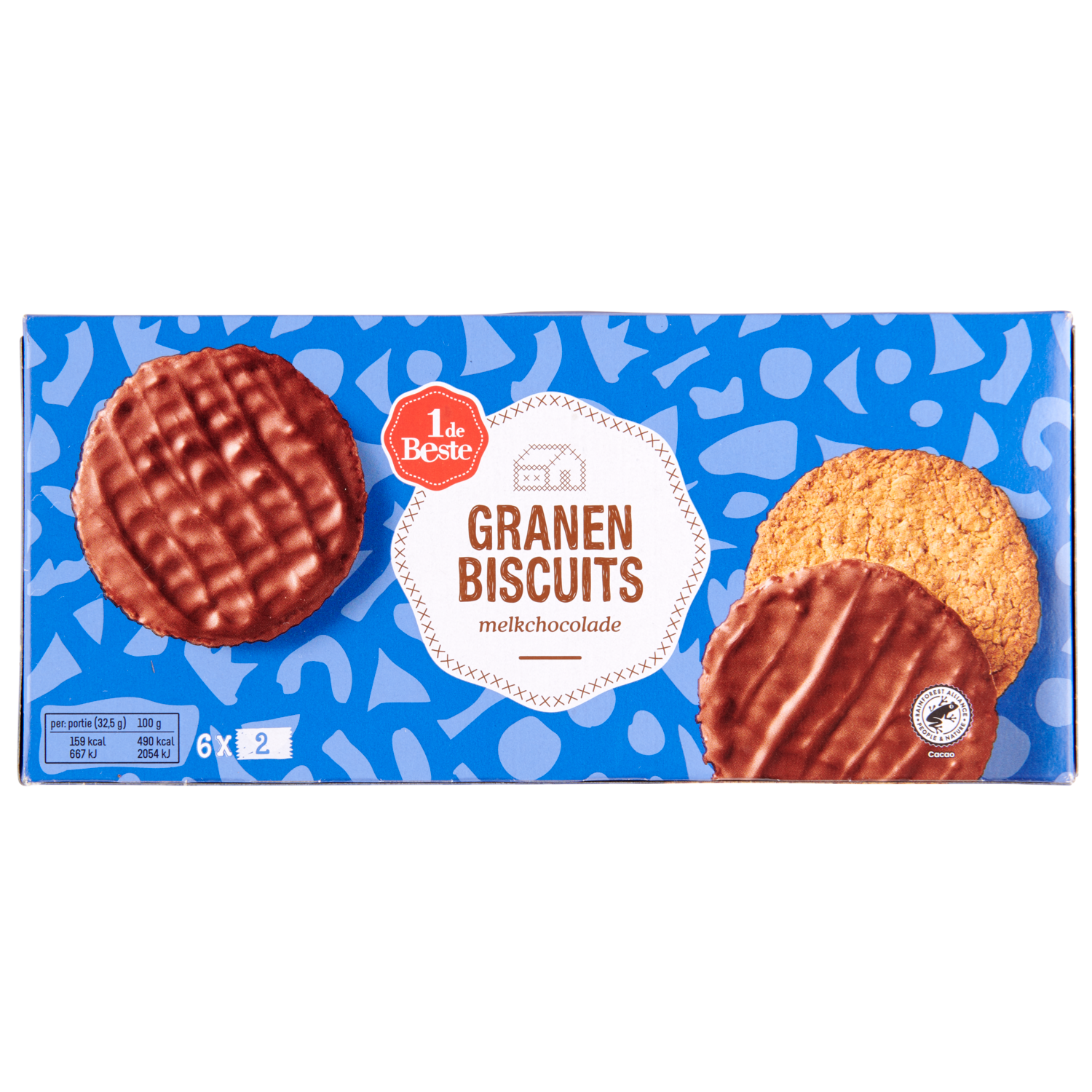 Afbeelding van Granenbiscuit melk chocolade 6x2 stuks