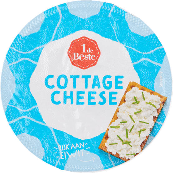 Foto van 1 de Beste Cottage cheese op witte achtergrond
