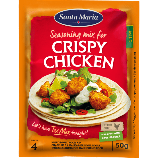 Foto van Santa Maria Crispy chicken mix op witte achtergrond
