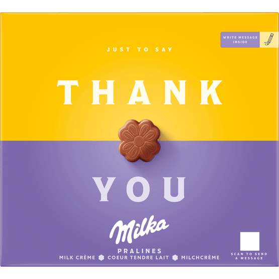 Foto van Milka Bonbons alpenmelk cremevulling op witte achtergrond