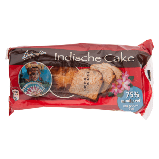 Foto van Lindemulder Indische cake op witte achtergrond