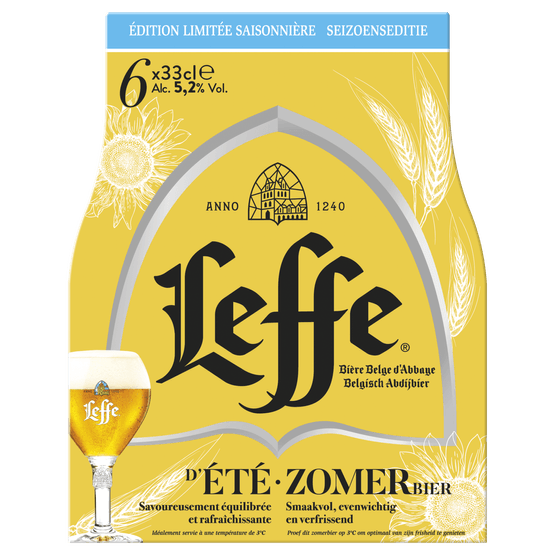 Foto van Leffe Zomerbier op witte achtergrond