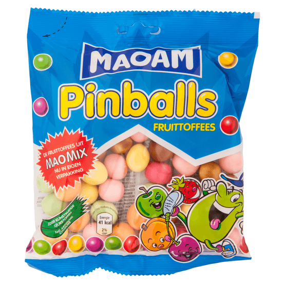 Foto van Maoam Pinballs op witte achtergrond