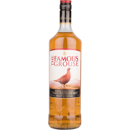 Foto van Famous Grouse Whisky op witte achtergrond