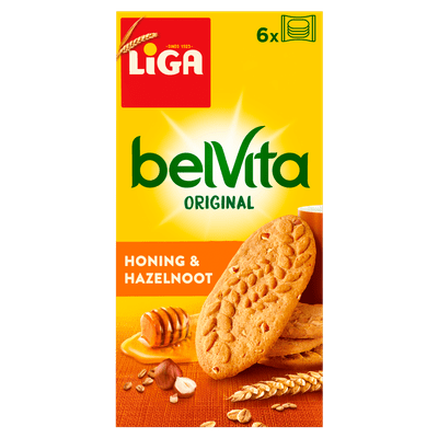 Liga Belvita honing & hazelnoot 6 x 4 stuks