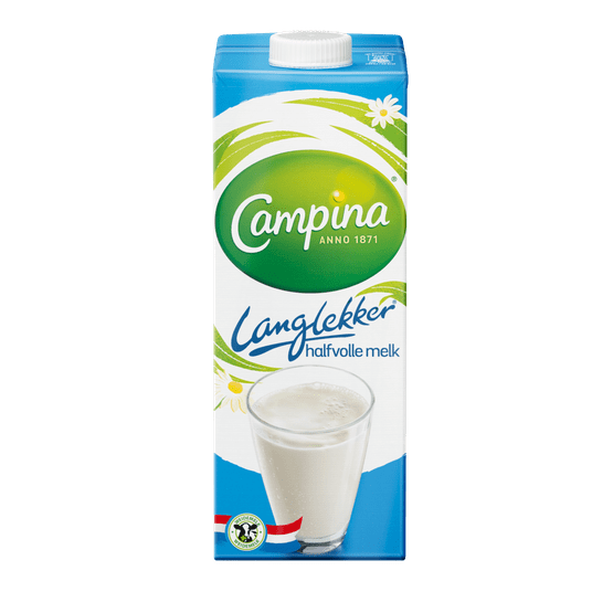 Foto van Campina Houdbare halfvolle melk langlekker op witte achtergrond