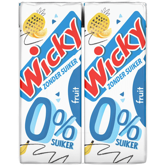 Foto van Wicky Fruit 0% 10x20 cl op witte achtergrond