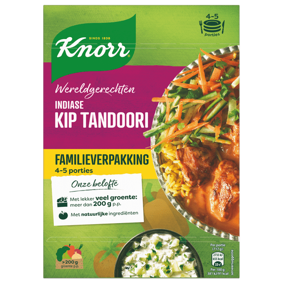 Foto van Knorr Wereldgerecht indiase kip tandoorii XL op witte achtergrond