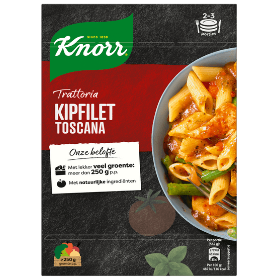 Foto van Knorr Trattoria kipfilet toscana op witte achtergrond