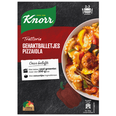 Knorr Trattoria gehaktbal pizza