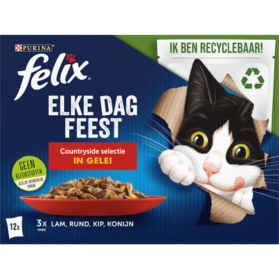 Felix Kattenvoer elke dag feest countryside in gelei 12 x 85gr