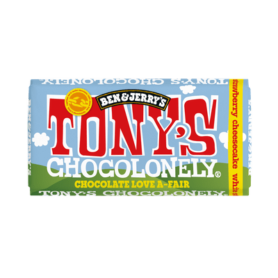 Tony's Chocolonely Chocoladereep witte chocolade strawberry ch.