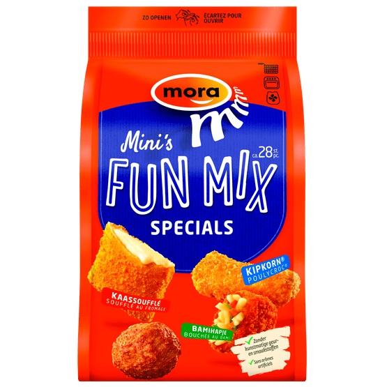 Foto van Mora Mini's funmix specials 28 stuks op witte achtergrond