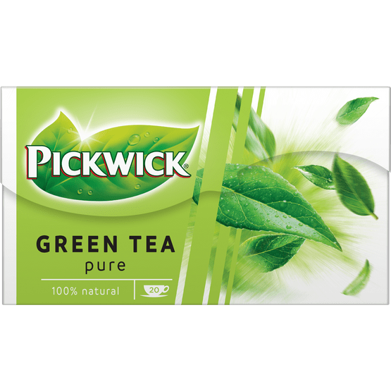 Foto van Pickwick Pure groene thee op witte achtergrond