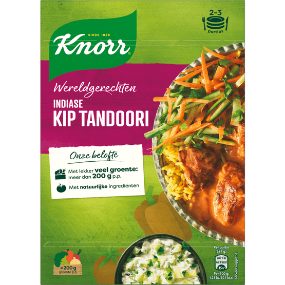 Foto van Knorr Wereldgerecht indiase kip tandoori op witte achtergrond