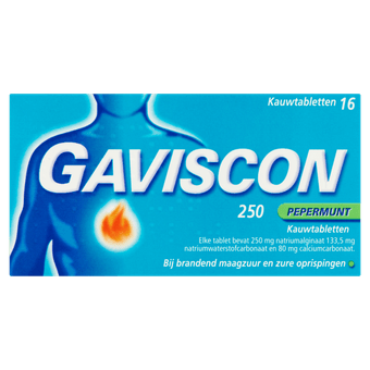 Gaviscon Kauwtablet pepermunt brandend maagzuur-oprispingen