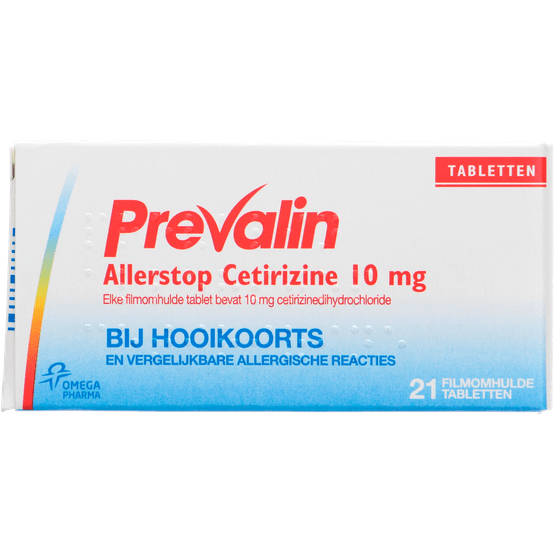Foto van Prevalin Allerstop 10 mg op witte achtergrond