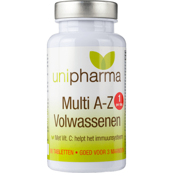 Foto van Unipharma Multi A-Z 100% op witte achtergrond