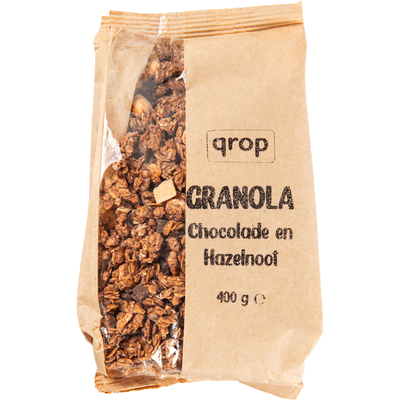 Qrop Granola chocolade en hazelnoot