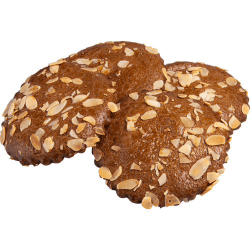 Foto van Speculaas gevulde koek op witte achtergrond