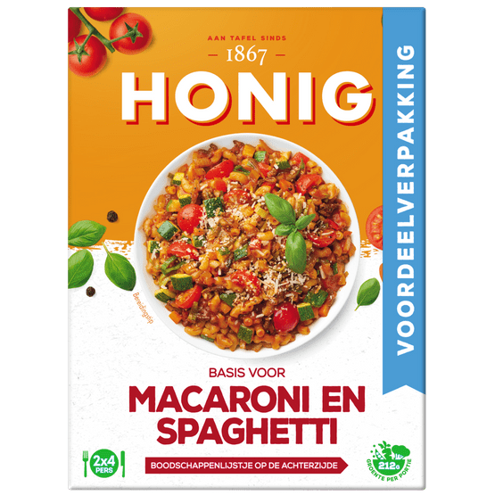Foto van Honig Kruidenmix macaroni & spaghetti voordeel op witte achtergrond