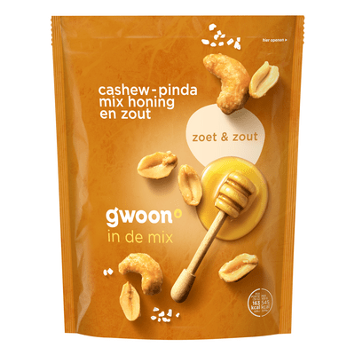 G'woon Cashew-pinda mix honing en zout