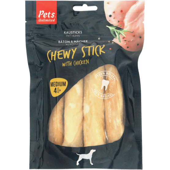 Foto van Pets Hondensnacks chewy stick chicken op witte achtergrond