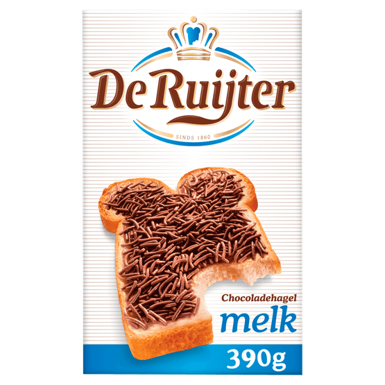 Foto van De Ruijter Hagelslag melk op witte achtergrond