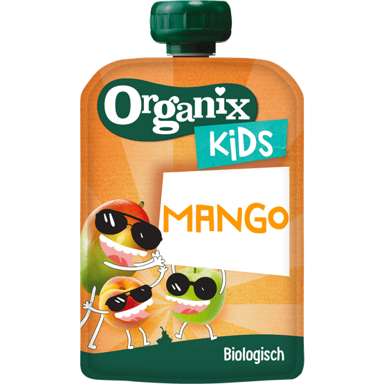 Foto van Organix Kids mango smash bio op witte achtergrond