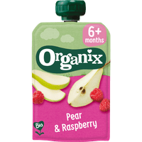 Organix Knijpzakje pear-raspberry 6+ maanden