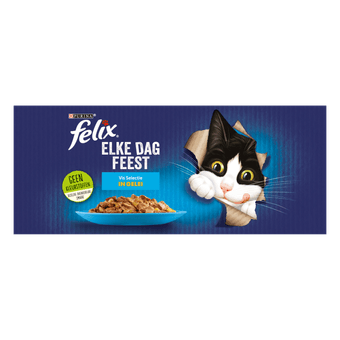 Felix Kattenvoer elke dag feest vis selectie in gelei