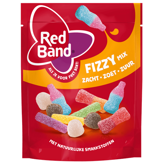Foto van Red Band Snoepmix fizzy op witte achtergrond