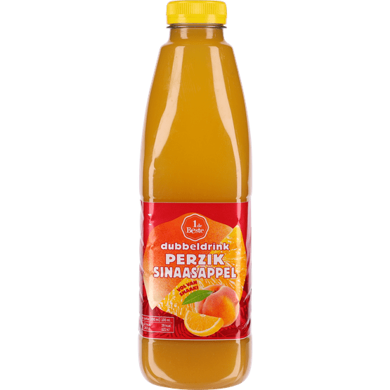Foto van 1 de Beste Dubbeldrank perzik-sinaasappel op witte achtergrond