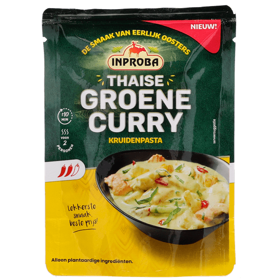Foto van Inproba Kruidenpasta groene curry op witte achtergrond