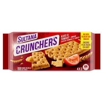 Sultana Crunchers kaas & tomaat 4x3 st.