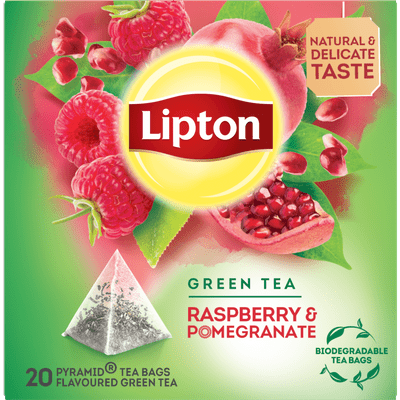 Lipton Groene thee raspb&pomegr 20 zakjes